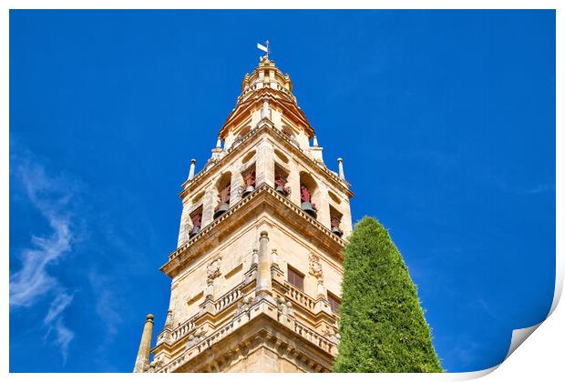 Mezquita Cathedral at a bright sunny day in the heart of historic center of Cordoba Print by Elijah Lovkoff