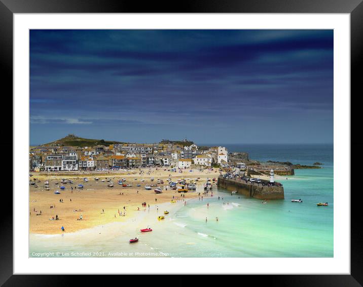 St Ives  Cornwall Framed Mounted Print by Les Schofield
