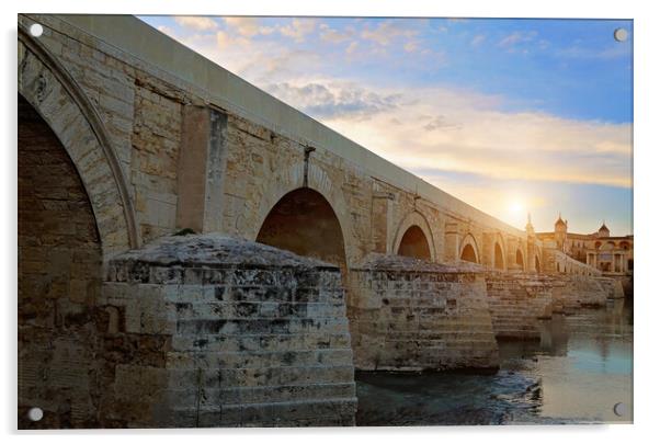 Roman Bridge in the heart of historic part of Cordoba Acrylic by Elijah Lovkoff
