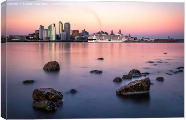 'Enchanting Liverpool Waterfront at Dusk' Canvas Print by Kevin Elias