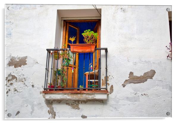 Granada streets and Spanish architecture in historic city center Acrylic by Elijah Lovkoff