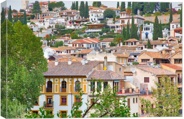 Granada streets and Spanish architecture in historic city center Canvas Print by Elijah Lovkoff