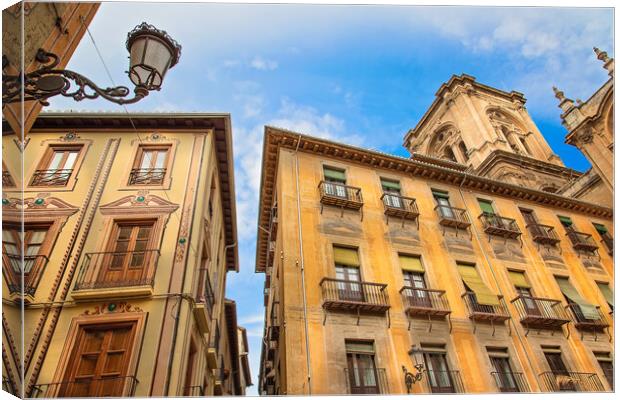 Granada streets and Spanish architecture in a scenic historic ci Canvas Print by Elijah Lovkoff