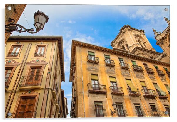 Granada streets and Spanish architecture in a scenic historic ci Acrylic by Elijah Lovkoff