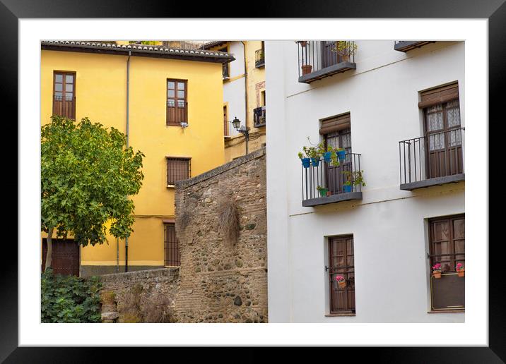 Granada streets and Spanish architecture in a scenic historic ci Framed Mounted Print by Elijah Lovkoff