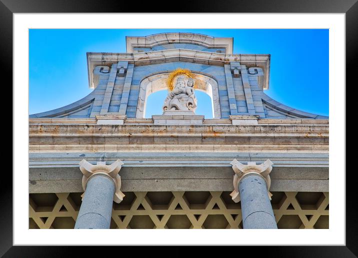 Madrid, Famous Almudena Cathedral on a bright sunny day Framed Mounted Print by Elijah Lovkoff