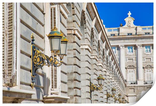 Famous Royal Palace in Madrid in historic city center, the official residence of the Spanish Royal Family Print by Elijah Lovkoff