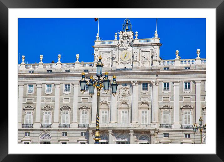 Famous Royal Palace in Madrid in historic city center, the official residence of the Spanish Royal Family Framed Mounted Print by Elijah Lovkoff