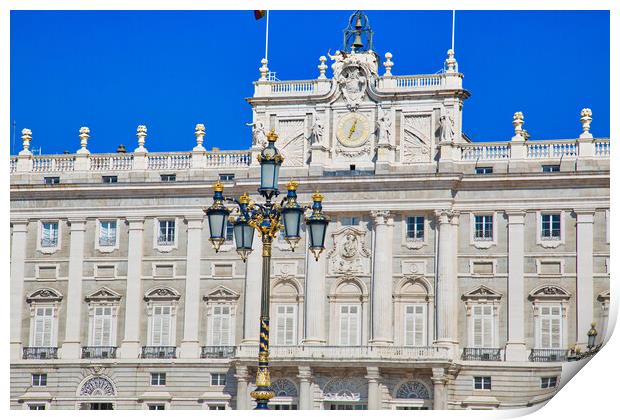 Famous Royal Palace in Madrid in historic city center, the official residence of the Spanish Royal Family Print by Elijah Lovkoff