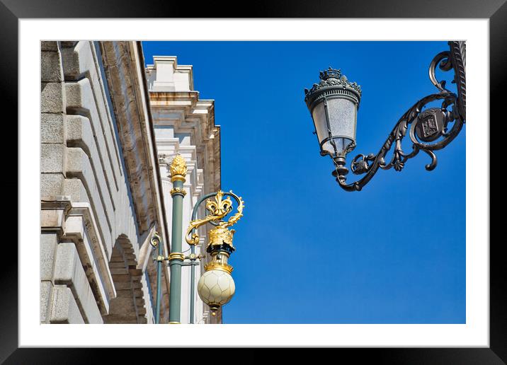 Famous Royal Palace in Madrid in historic city center, the official residence of the Spanish Royal Family Framed Mounted Print by Elijah Lovkoff