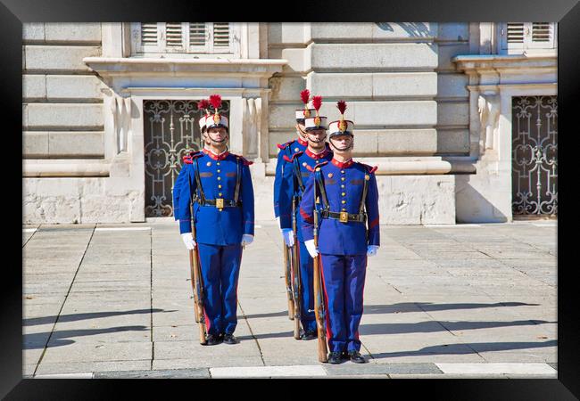 Change of national guard in front of Royal Palace in Historic center of Madrid Framed Print by Elijah Lovkoff