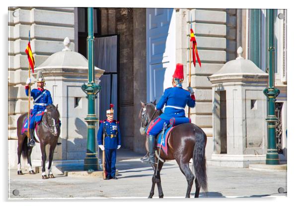 Change of national guard in front of Royal Palace in Historic center of Madrid Acrylic by Elijah Lovkoff