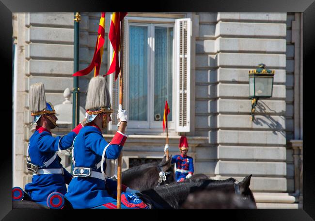  Change of national guard in front of Royal Palace in Historic center of Madrid Framed Print by Elijah Lovkoff