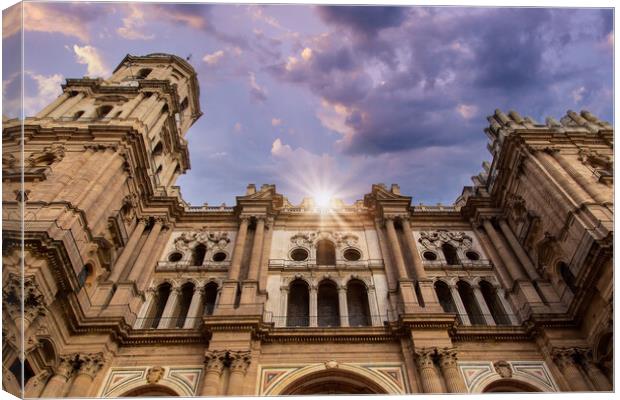 Scenic Catholic Central Cathedral of Malaga Catedral de Encarnacion , Andalusia, Spain Canvas Print by Elijah Lovkoff
