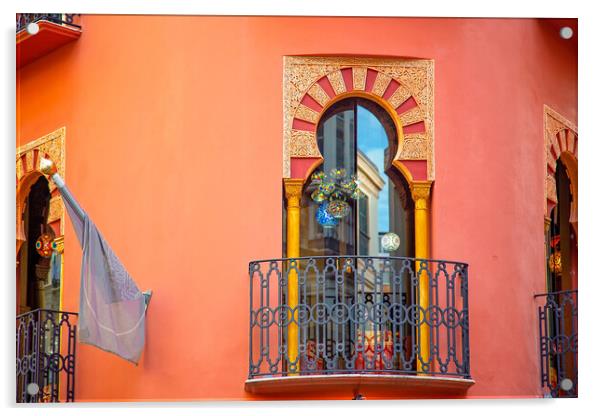 Malaga historic city center and old town streets near Malaga Cat Acrylic by Elijah Lovkoff