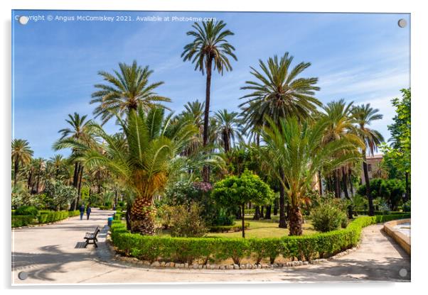 Villa Bonanno Garden, Palermo, Sicily Acrylic by Angus McComiskey