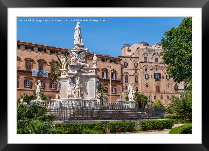 Teatro Marmoreo fountain, Palermo Sicily Framed Mounted Print by Angus McComiskey