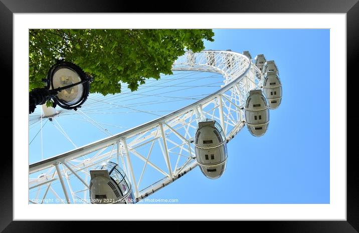 The London Eye, or the Millennium Wheel Framed Mounted Print by M. J. Photography