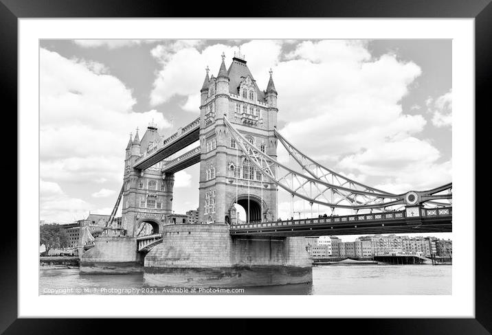 Background of Tower Bridge in London - England. Framed Mounted Print by M. J. Photography