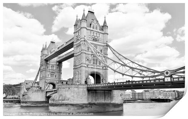 Background of Tower Bridge in London - England. Print by M. J. Photography