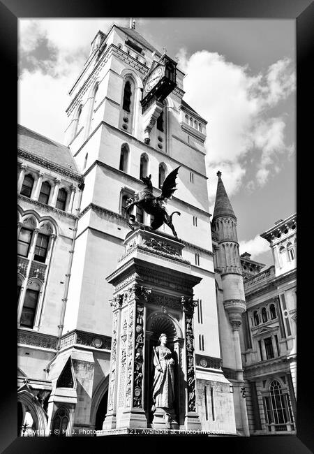 The Temple Bar dragon sculpture, City of London, by C. B. Birch. Framed Print by M. J. Photography