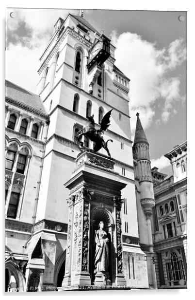 The Temple Bar dragon sculpture, City of London, by C. B. Birch. Acrylic by M. J. Photography