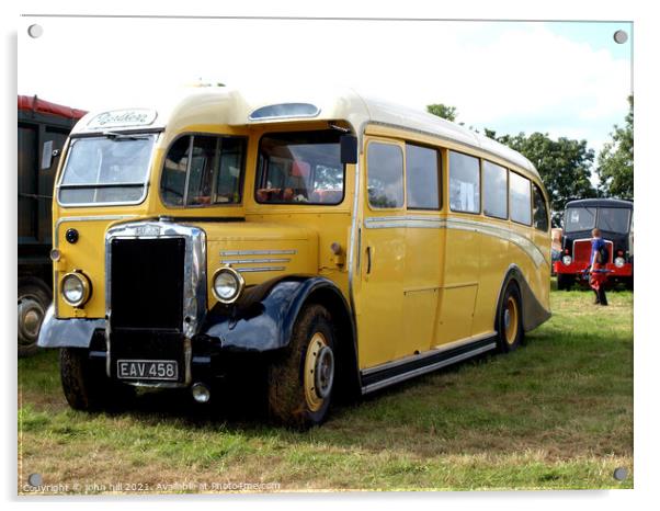 Vintage Leyland coach. Acrylic by john hill