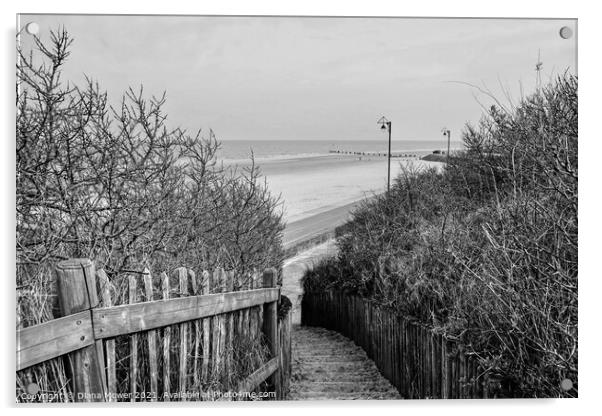 Mablethorpe Lincolnshire in Monochrome Acrylic by Diana Mower