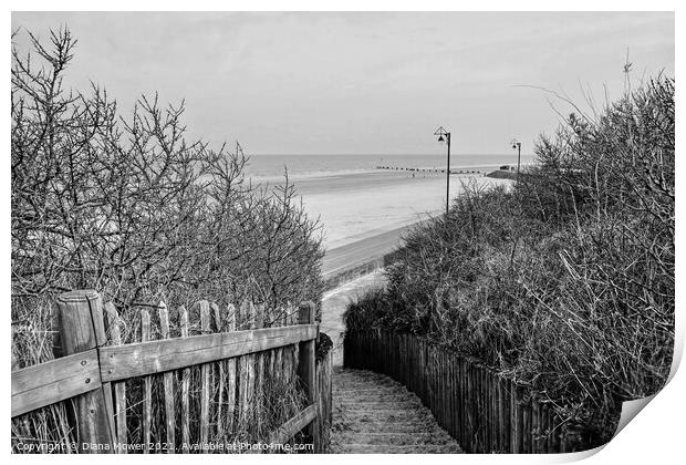 Mablethorpe Lincolnshire in Monochrome Print by Diana Mower