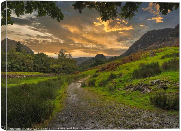 Tranquil Sunset in Borrowdale Canvas Print by Janet Carmichael