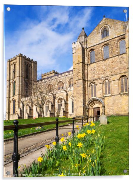 Ripon Cathedral in Spring Acrylic by Mark Sunderland