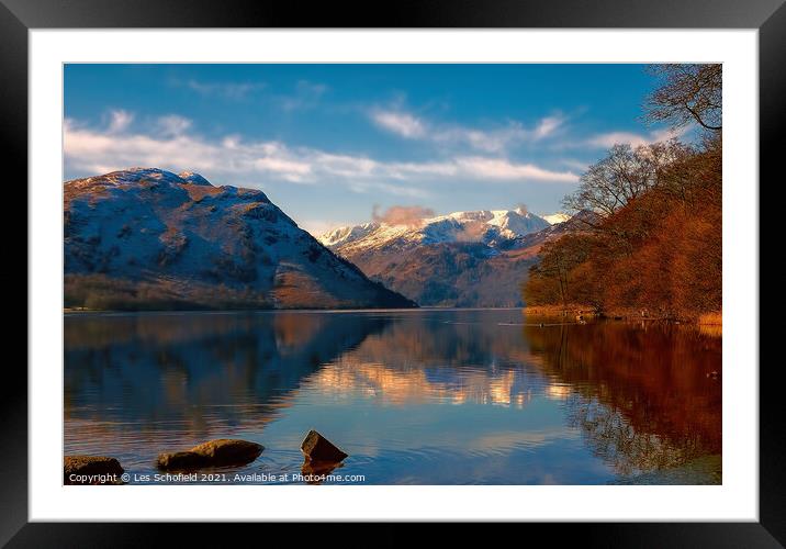 Majestic Autumn Reflection Framed Mounted Print by Les Schofield