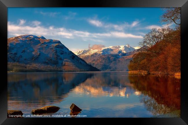 Majestic Autumn Reflection Framed Print by Les Schofield