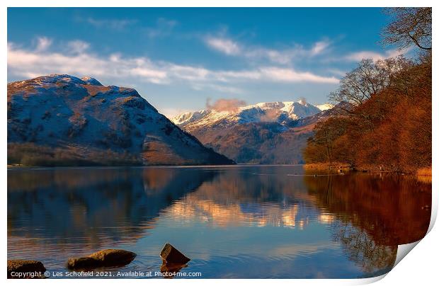 Majestic Autumn Reflection Print by Les Schofield