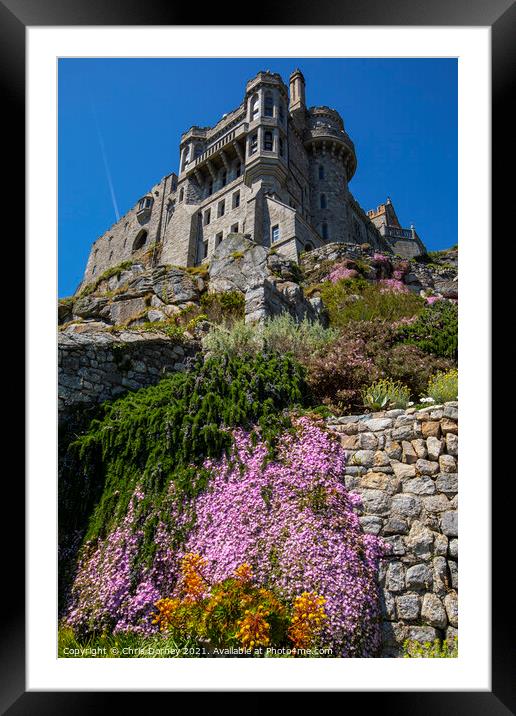 Castle Gardens at St. Michaels Mount in Cornwall,  Framed Mounted Print by Chris Dorney