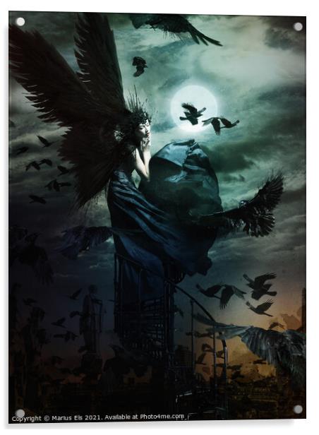 Raven Queen Acrylic by Marius Els