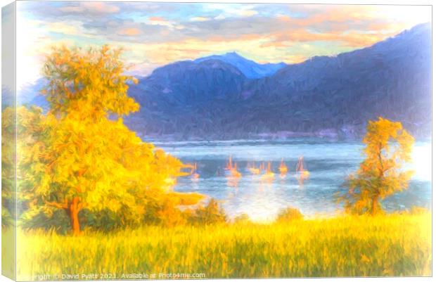 Lake Mondsee Austria Art Canvas Print by David Pyatt