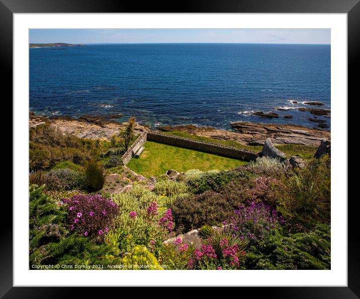 Castle Gardens at St. Michaels Mount in Cornwall, UK Framed Mounted Print by Chris Dorney