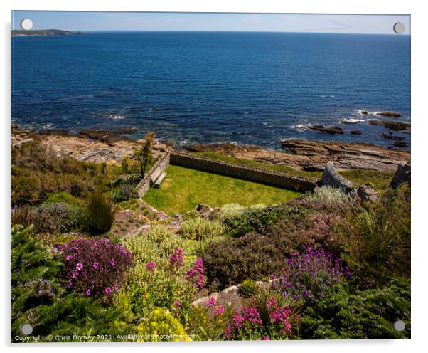 Castle Gardens at St. Michaels Mount in Cornwall, UK Acrylic by Chris Dorney