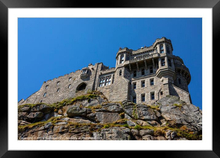 The Castle at St. Michaels Mount in Cornwall, UK Framed Mounted Print by Chris Dorney