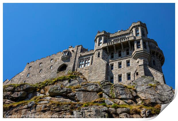 The Castle at St. Michaels Mount in Cornwall, UK Print by Chris Dorney