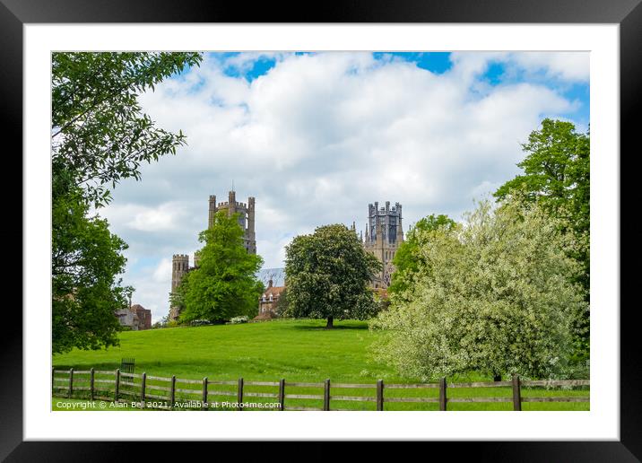 Ely Cathedral from Cherry Hill Park Framed Mounted Print by Allan Bell