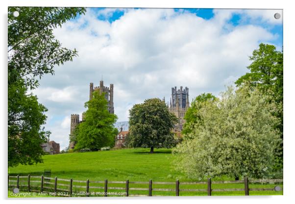 Ely Cathedral from Cherry Hill Park Acrylic by Allan Bell