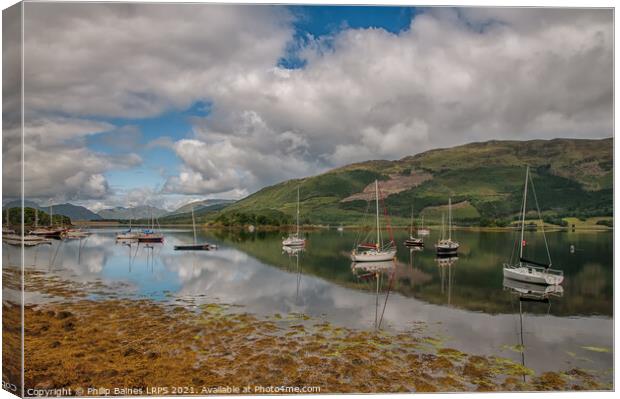 Reflections on Loch Leven  Canvas Print by Philip Baines