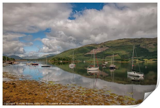 Reflections on Loch Leven  Print by Philip Baines