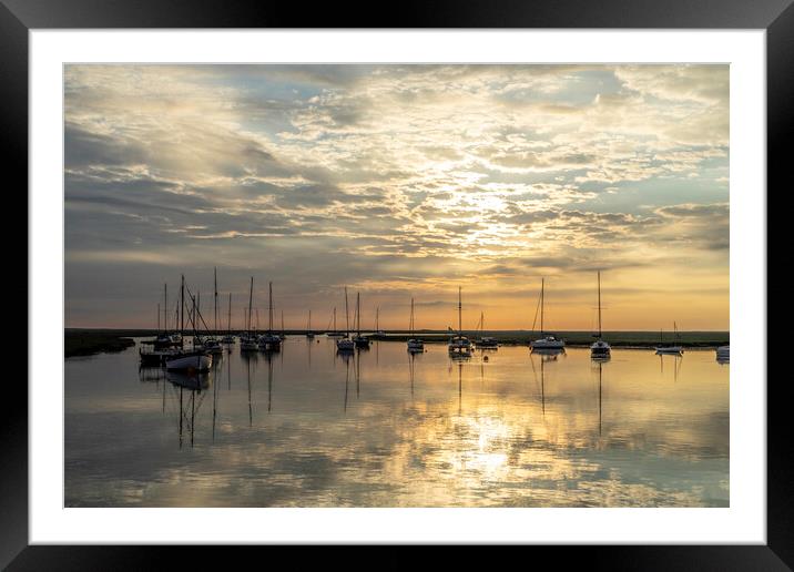 Dawn over Wells-next-the-sea, Norfolk coast, 7th J Framed Mounted Print by Andrew Sharpe