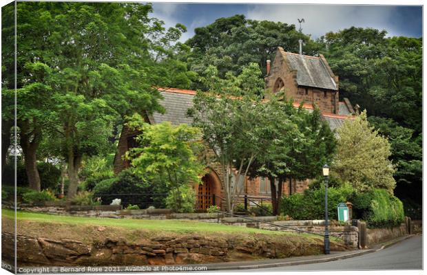 Caldy Church on The Wirral Canvas Print by Bernard Rose Photography