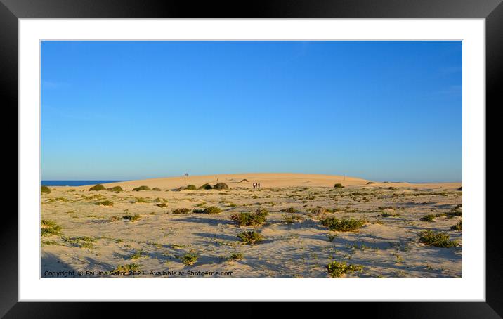 Sunset over the sand dunes. Corralejo Framed Mounted Print by Paulina Sator