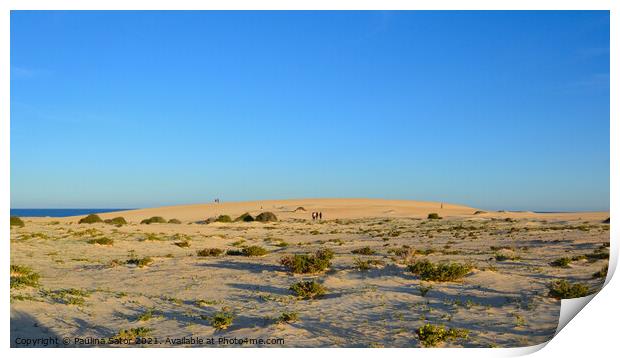 Sunset over the sand dunes. Corralejo Print by Paulina Sator