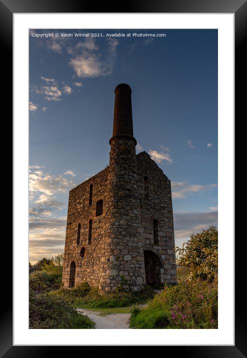South Wheal in the Golden hour Framed Mounted Print by Kevin Winter
